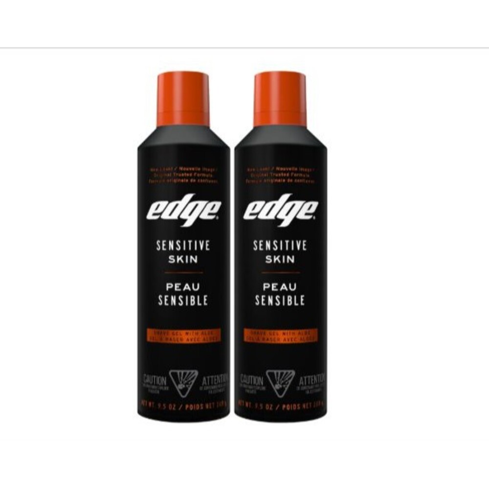 Edge Shaving Gel for Men,2 Pack 9.5oz Shave Gel with Aloe, For Sensitive Skin